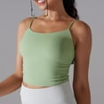 thumbnail image 2 of Honeeladyy Womens Slim Fit Stretch Spaghetti Strap Yoga Bra Quick Drying Fitness Bra with Removable Pads Green S, 2 of 7