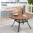 thumbnail image 4 of DIFY 40.6" Round Metal Patio Dining Table for 4, Outdoor Table with Umbrella Hole & Shelf, Walnut, 4 of 6