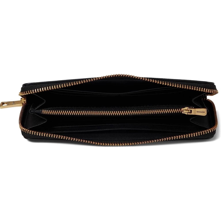 COACH黒財布 COACH Women's Smooth Leather Slim Accordion Zip Black CH822-B4/BK