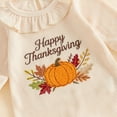 thumbnail image 6 of Cjfdfy Newborn Baby Girl Thanksgiving Outfit Happy Thanksgiving Pumpkin Embroidery Long Sleeve Ribbed Romper And Headband Infant Cute My First Thanksgiving Fall Winter Clothes 0-9M, 6 of 9