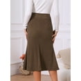 thumbnail image 5 of DARING DIVA Women's Corduroy High Waist Midi Mermaid Skirt with Pockets XL Brown, 5 of 7