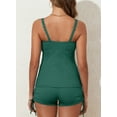 thumbnail image 6 of Eytino Womens Swimwear Tankini Swimsuits Tummy Control Bathing Suits V Neck Two Piece Tankini Top with Boyshorts Swimming Suits Swimwear Green S-2XL, 6 of 11