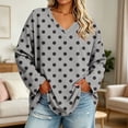 thumbnail image 2 of LIaqionyy Plus Size Tops for Womens V Neck Long Sleeve Casual Loose Blouse Fall Outfits Business Work Basic Tees Shirts, 2 of 7