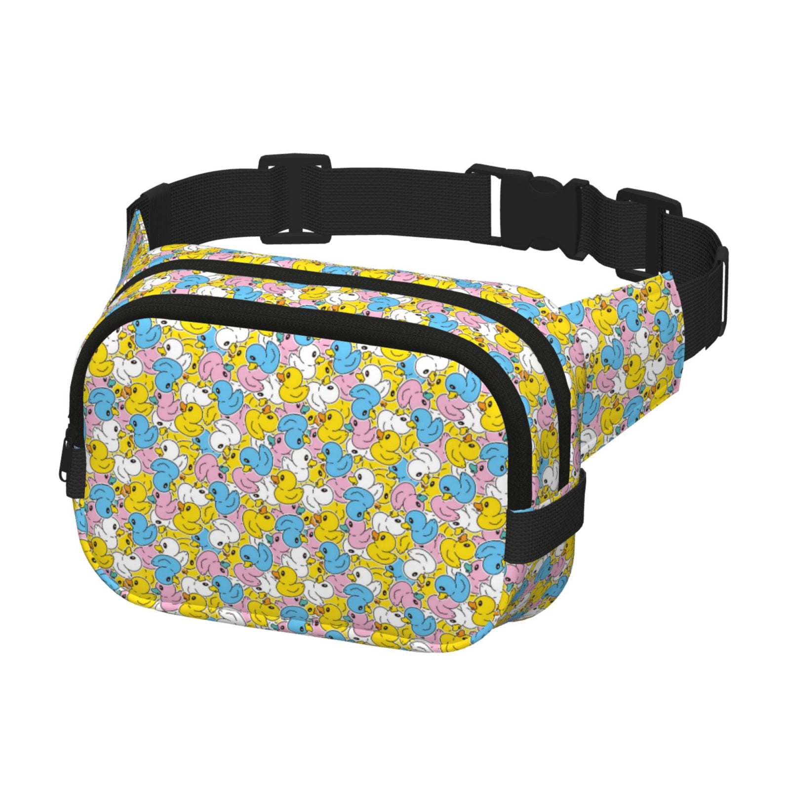 Picia Colorful Rubber Duck 1 Print Square Double-Layer Waist Bag Mini Adjustable Waist Belt Bag Exercise Running Travel Hiking
