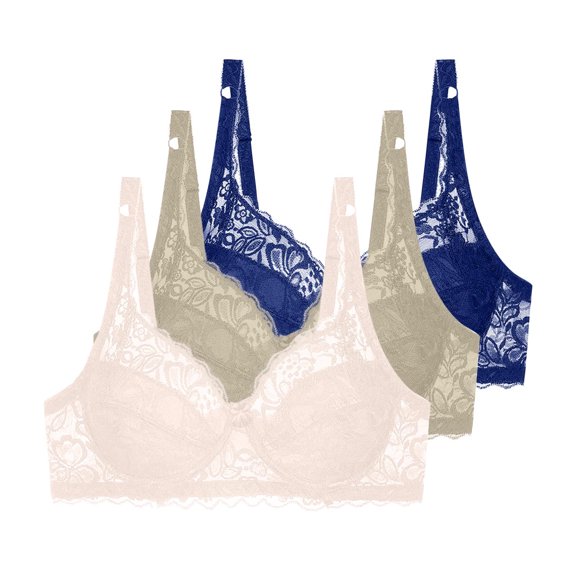 mihongmao Bralettes for Women with Support High Support Sports Bras Women Lace Plus Size Bra without Steel Ring Gathers European and Sexy Thin Breathable Underwear Beige 80C