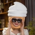 thumbnail image 2 of Ice Cream Hat Plush Full Headgear Cartoon Novelty Cap for Halloween Cosplay and Party Props, 2 of 5