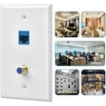 thumbnail image 3 of 4 Packs Ethernet Coax Wall Plate Outlet with 1 Cat6 Port and 1 Gold-Plated Coax F Type Port RJ45 Wall Plates, 3 of 8