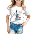 thumbnail image 5 of Duqingm Kids Patriotic Shirt 250 Anniversary USA Shirt for Girls 250 America Shirt Short Sleeve Patriotic Flag Print Cute Tops 1776-2026 Tshirt Kids White,9-10 Years, 5 of 5
