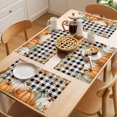 thumbnail image 5 of Orange Green Pumpkins Fall Placemats Set of 1 Thanksgiving Maple Leaf Plaid Place Mats Indoor Wipeable Table Mats Washable Cloth Dining Table Placemats for Kitchen Holiday Party Home Decor 13x19 Inch, 5 of 9