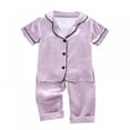 thumbnail image 6 of Pretty Comy Summer Baby Kids Girls Boys Standing Bear Sleepwear Set Short Sleeve Blouse Tops+Night Pants, 6 of 6