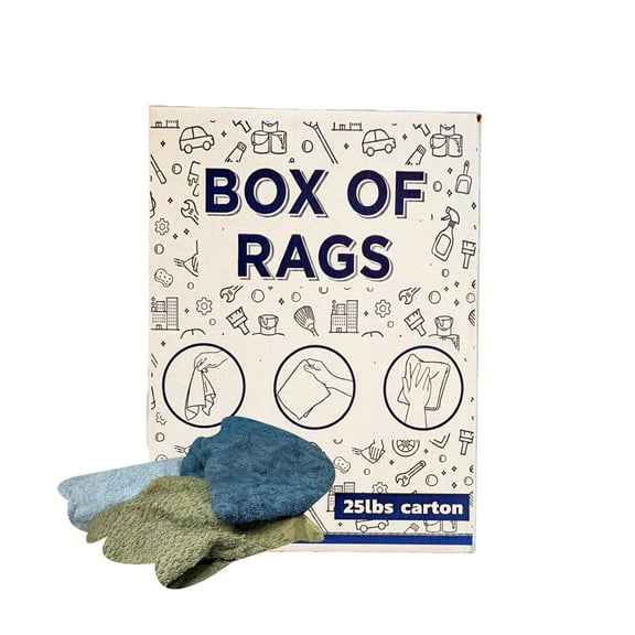 SupremePlus Color Terry Cloth Cleaning Rags 25 lbs Box of Rags Commercial All Purpose Cotton Household Cleaning Cloths & Wipes, Multicolor, 100 Count