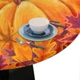 thumbnail image 6 of muroi Round Tablecloth Fitted Cover with Elastic Edged Autumn Leaves Pumpkin Pattern Waterproof Table Cloth for Party Kitchen Dining Indoor Outdoor 36'' - 42'' Diameter, 6 of 6