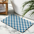 thumbnail image 3 of Super Soft, Absorbent Long Bath Mat: Checkered Non-Slip Bathroom Runner Rug. Microfiber, Easy Clean Floor Mats for Bathtub Showers, 20x32in, 3 of 5
