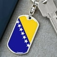 thumbnail image 6 of Bosnia And Herzegovina Flag Keychain Dog Tag Stainless Steel or 18k Gold, 6 of 16