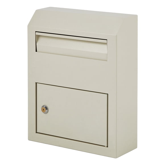 Boîte aux Lettres Murale Verrouillable pour l'Extérieur – Boîte aux Lettres en Acier Métallique Sécurisée, Boîte de Dépôt de Sécurité Étanche avec Serrure à Clé pour la Maison, le Bureau Ou le Garage