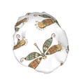 thumbnail image 2 of YFYANG Women's Double Waterproof Shower Cap, Vintage Dragonfly Pattern Reusable Hair Cap for All Hair Styles and Head Sizes, 2 of 9