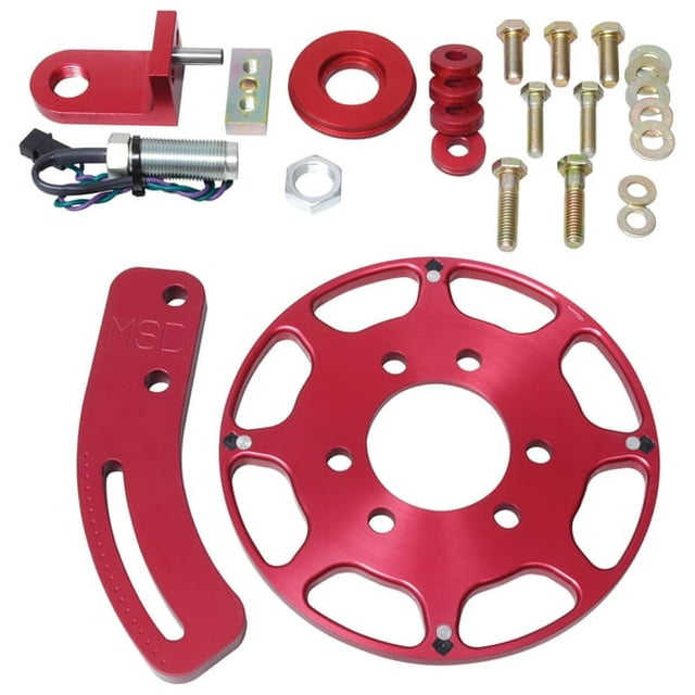 MSD Ignition Ignition Crank Trigger Kit 8610 Flying Magnet; Includes Wheel/Arm/Non Magnetic Pickup/Wiring Harness/Spacers/Brackets/Mounting Hardware