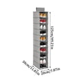 thumbnail image 3 of 12x49 Inch 10-Layer Non-woven Shoe and Hat Storage Hanging Bag for Closet Organization with Reinforced PP Board and Strong Hooks, 3 of 4