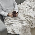 thumbnail image 4 of Yoneston Modern Faux Fur Throw Blanket, 70" x 60" Ultra Soft Warm Fleece Blanket for Winter, School, Bedroom and Christmas Gift-Milk, 4 of 5