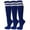 Blue With 2 White Stripes, variant on COUVER Womens Plain Striped Cotton Knee High Socks Light Pink Medium 3 Pairs