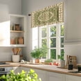 thumbnail image 3 of Classical Floral Valances for Windows, 42 x 12in, Vintage Green Ethnic Bohemian Pastoral Rod Pocket Kitchen Valance Curtain Light Filtering Window Treatments for Living Room Bedroom, 1 Panel, 3 of 7