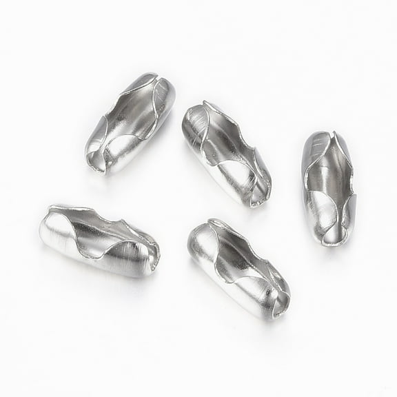 20pc 304 Stainless Steel Ball Chain Connectors Stainless Steel Color 10x4mm Hole: 2mm Fit for 3mm ball chain