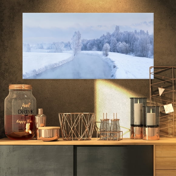 Blue Frosty Winter Weather Panorama - Landscape Print Wall Artwork
