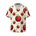 thumbnail image 4 of Uemuo Fruit Apples Pattern Cotton Linen Short Sleeve Shirts,Casual Lightweight Button Down Shirts,Vacation Beach Summer Tops-3X-Large, 4 of 7
