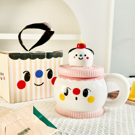 

Kawaii Strawberry Cup Cute Ceramic Coffee mug with Lid and Lovely Spoon Sweet Coaster Novelty Morning Cup Christmas Birthday Gift Cute Thing for Girls Women (2024)