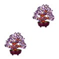 thumbnail image 2 of Toystoory Mini Crystal Money Tree Bonsai Style Purple Decor Home Office Tree Feng Shui Tipo 1 2Conjunto, 2 of 6