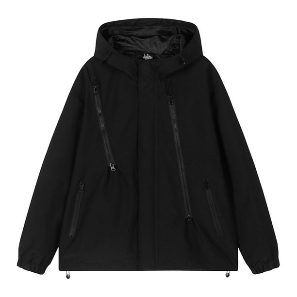 pstuiky mangas largas para hombre, Chaqueta informal de hombre de color liso con capucha, manga larga y bolsillo con cremallera, estilo stormtrooper camisetas de hombre l