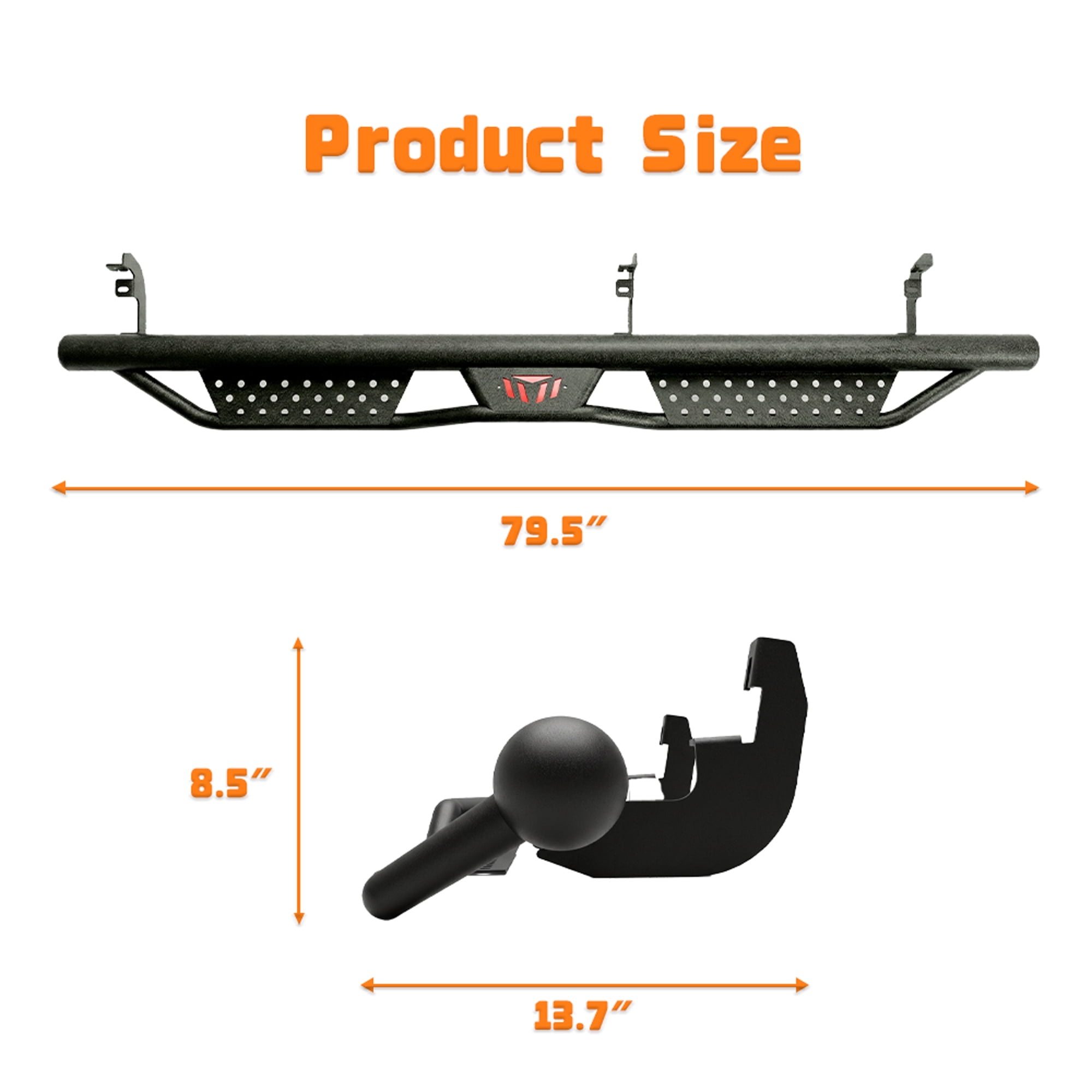 Drop Running Boards Side Steps Compatible with 2015 - 2026 Chevy Colorado & GMC Canyon Crew Cab (4 Full Size Doors),Two Stairs Design Bolt-on Side Steps Nerf Bar Black Powder Coated