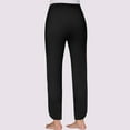 thumbnail image 5 of Side Split Cropped Pants for Womens Drawstring Elastic Waist High Waisted Pants Slim Fitted Joggers Pants Tummy Control Athletic-Fit Sweatpants Bussiness Office Work Pants with Pockets, 5 of 7