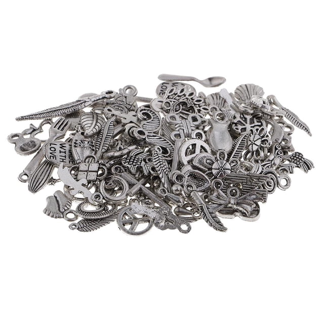 100 piezas de muchos estilos flor corazón corona colgante joyería que hace para bricoje fiesta de Navid colr pend Baoblaze Colgantes de dijes para hacer a mano