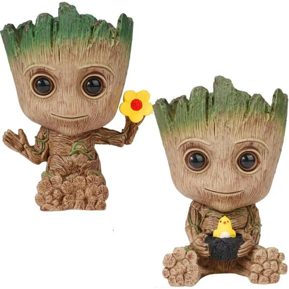 shiyou-Groot Planter Pot,Baby Groot Flowerpot, Garden Pots Groot Tree Man Flower Pot or Pens Holder for a Tiny Succulents Plants for Kids (A)