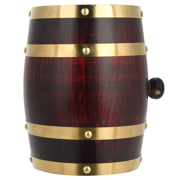 Carril de Vino de de Roble Vintage de 1.5L para Whisky Fugas de Hecha A Mano Probada Mejore El Sabor Con El Tiempo Con Conmacenamiente de Soporte para Brandy Tequila Corcho