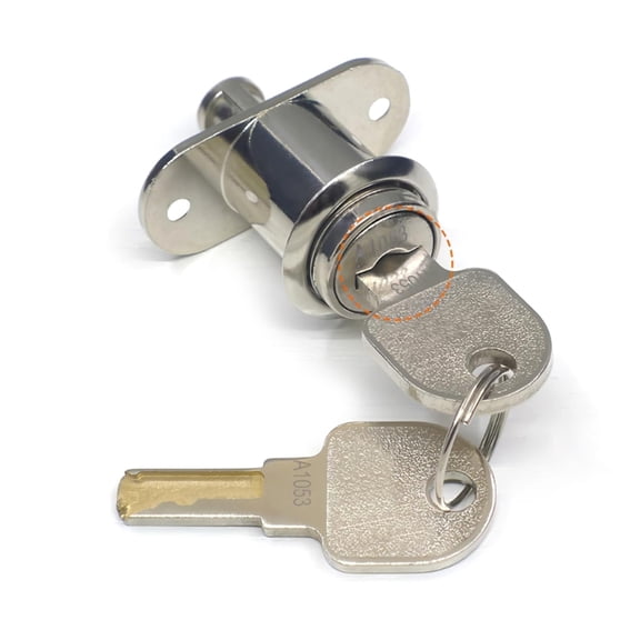 Heavy Type Sliding Door Lock With Key Security Cylinder For Cabinets Drawers