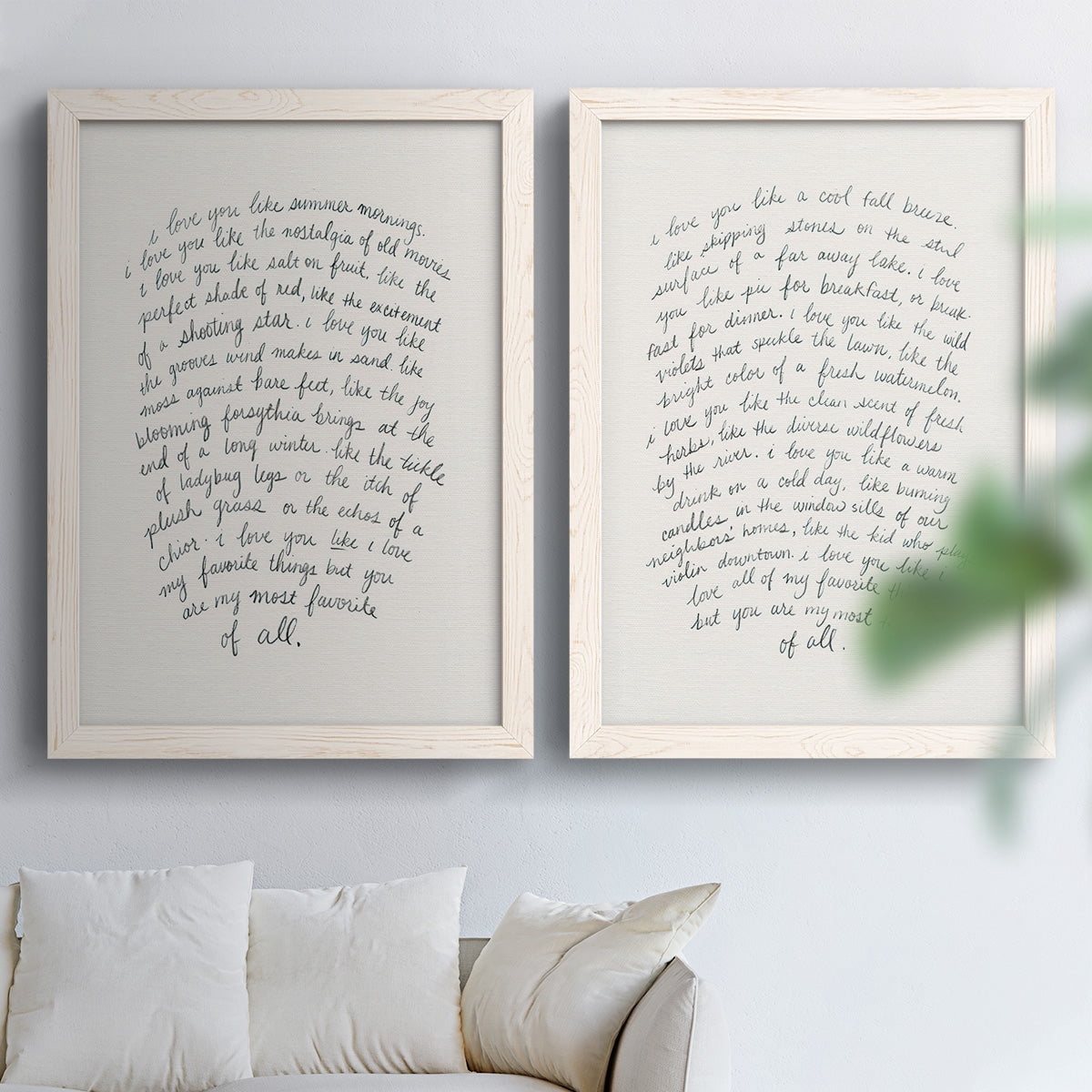 Letter to a Lover I - Premium Framed Canvas 2 Piece Set - Ready to Hang