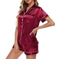 thumbnail image 3 of Women Loungewear, Fashion Breathable Womens Summer Pajamas Delicacy Classic Style Polyester Fiber Comfortable  For Bedroom For Woman ANGGREK Rojo S, 3 of 6