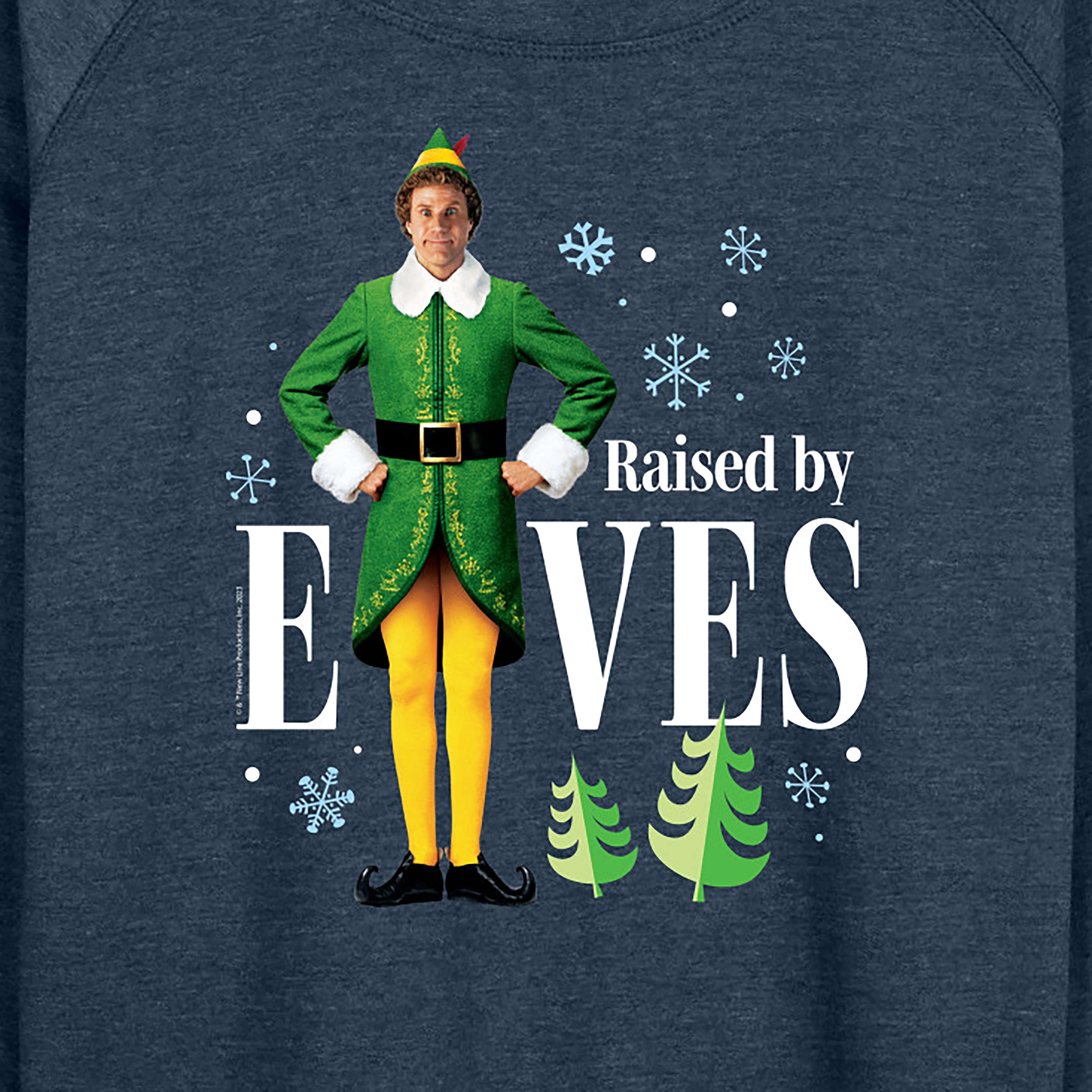 ELF - Christmas Raised By Elves - Women's Lightweight French Terry Long Sleeve Shirt