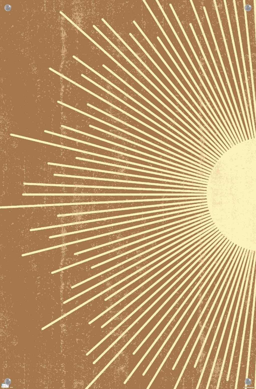 Abstract Sun Wall Poster with Push Pins, 14.725" x 22.375"