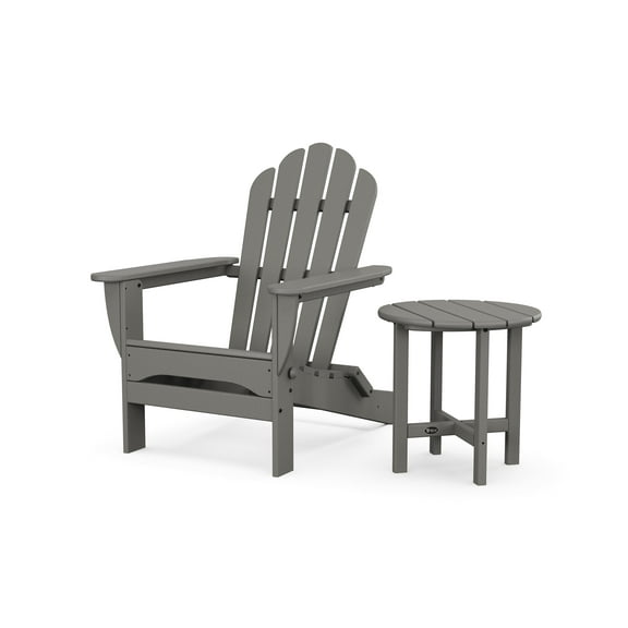 Trex Outdoors Monterey Bay Folding Outdoor Adirondack Chair with Side Table in Stepping Stone
