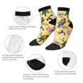 thumbnail image 5 of Rateoe Beautiful Bright Birds And Flowers Pattern Quarter Crew Socks,Toe Seamed Ankle Socks,Cotton Cushioned Breathable Athletic Crew Sports Socks, 5 of 7