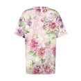 thumbnail image 6 of QETYUW Plus Size Short Sleeve Shirts for Women Casual Floral Print Tshirts Loose Fit Lightweight V Neck T-Shirts Summer Tops, 6 of 6