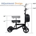 thumbnail image 7 of Economy Knee Scooter, Steerable Knee Walker, Foldable Knee Scooters Adult Best Crutches Alternative(Black), 7 of 7