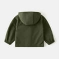 thumbnail image 4 of Odeerbi Kids Boys Girls Waterproof Softshell Jacket Fall Windbreaker Fashion Casual Jacket Long Sleeve Long Sleeve Hooded Jacket Solid Color Clothing Outwear Olive Green, 4 of 5