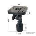 thumbnail image 3 of Universal Marine Portable Small Square Fish Finder Ball Mount, Fish Finder Head Unit Mount with Pivoting Bracket, Black, 3 of 7