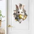 thumbnail image 2 of 1/2/4pcs Easter Cute Rabbit Chicks and Eggs Breaking Wall Window Easter Stickers Decorations, Easter Decals Decor Rabbit Window Stickers Decor for Home School Party Decoration Supplies, 2 of 9