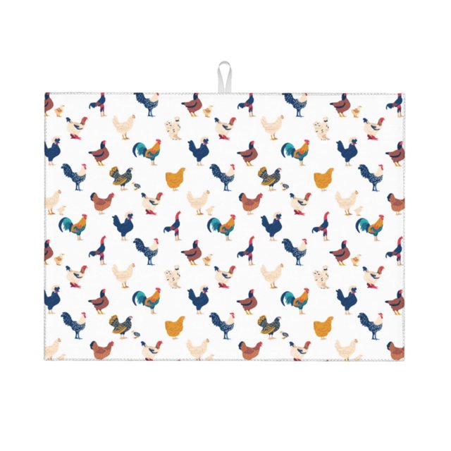Fotbe Various Rooster Alfombrilla de Secado para Cocina con Estampado, 18x24 Pulgadas