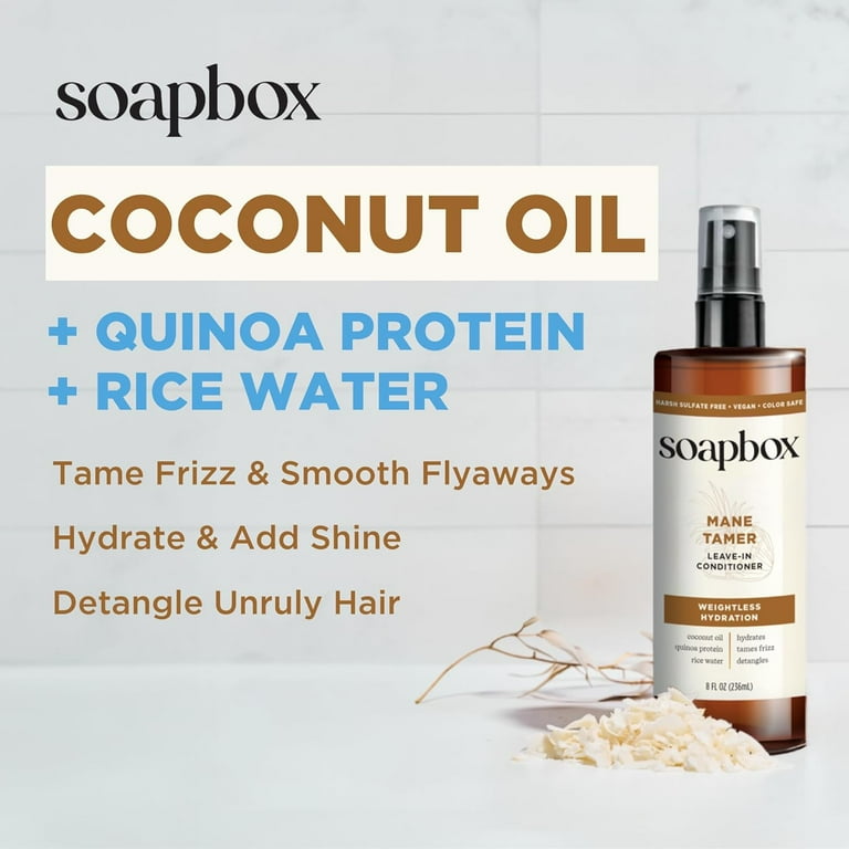 Soapbox Mane Tamer Leave-in Conditioner Spray, Frizz Control
